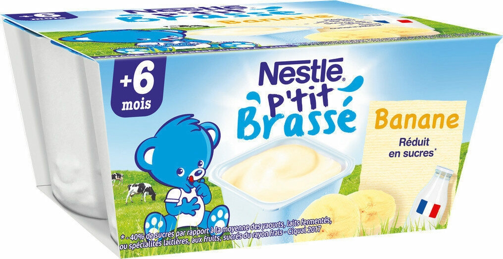 P'TIT BRASSE banane - Nestl&eacute; - 400 g (4x100g)