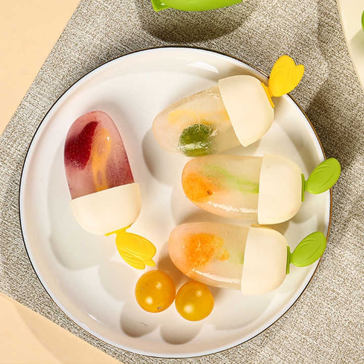 Lot de 5 moules à glace en plastique avec support, 5 emplacements, moules à glace faits maison, forme de haricot mignon