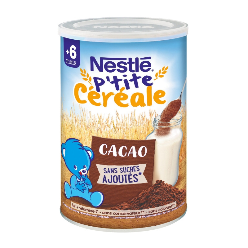 Nestlé Bébé P'tite Céréale Cacao - Céréales déshydratées dès 8 mois - Boîte de 400g - FTM00228
