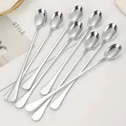 8pcs Stainless Steel Long Handle Ice Tea Spoon Coffee Spoon Ice Cream Stirring Spoon Kitchen Accessories Check Out Today s Deals Now Temu Canada details 1