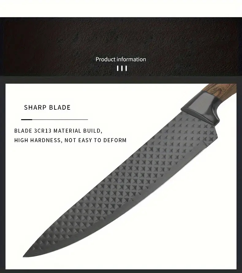 7pcs 6pcs stainless steel kitchen knife set multi purpose knife including watermelon and fruit knife chicken bone shears basic tools for home and restaurant cooking   kitchen accessories gifts restaurant essentials details 3