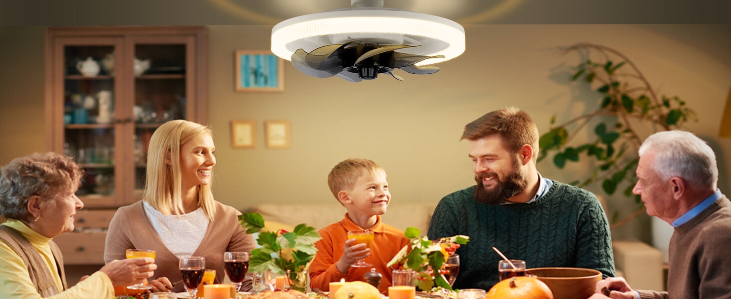 Ventilateur de plafond discret avec lumière