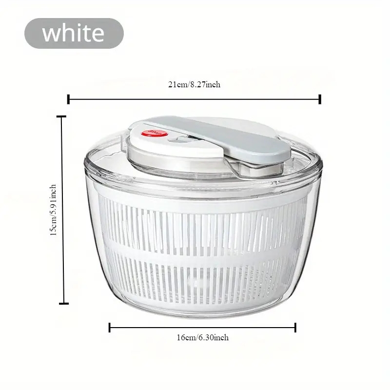 1pc salad spinner large capacity plastic manual fruit and vegetable dehydrator   water drainer for kitchen salad spinner   dehydrate   for home   0