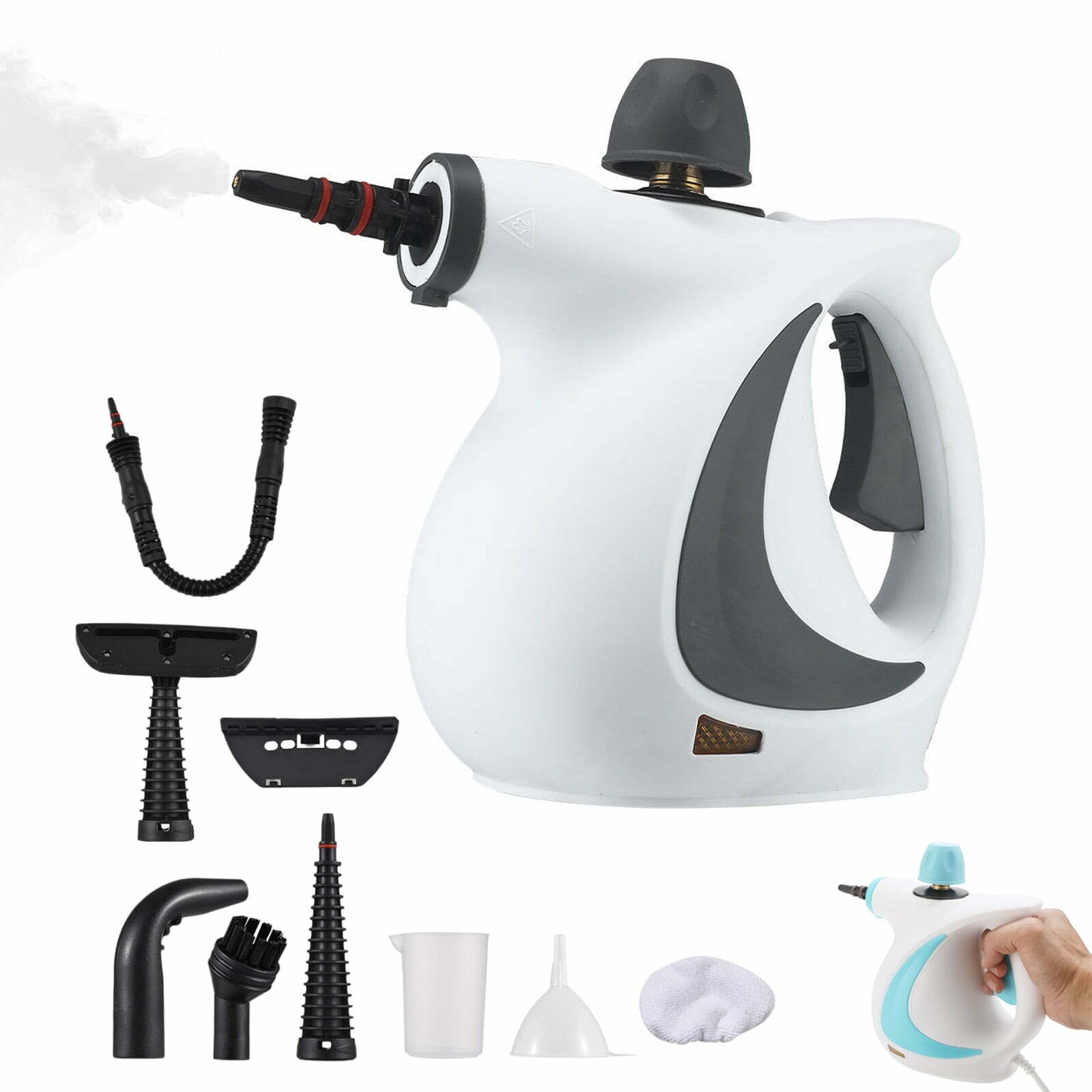 Laytic Steam Cleaner, Pressurized Handheld Multi-Surface Natural Steam Cleaner,Handheld Steam Cleaner with 9pcs Accessories Handheld Steam Cleaner,Multi-purpose Steamer for Home Use