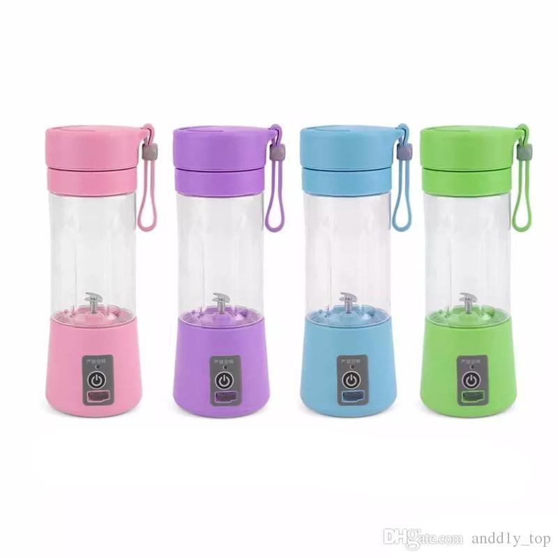 Portable électrique Fruit Juicer Coupe légumes jus d'agrumes Blender extracteur Broyeur à glace avec le jus Connecteur USB rechargeable Maker
