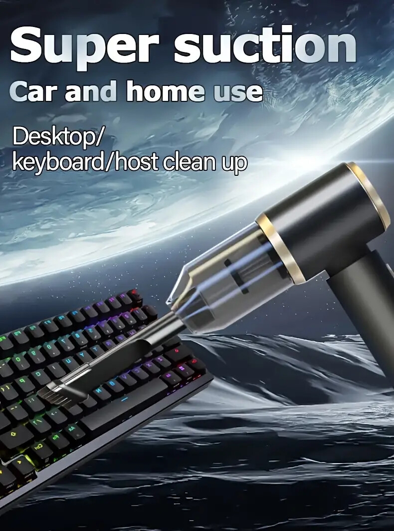 手持式汽车吸尘器，16000pa汽车吸尘器便携式无绳，2合1空气除尘器和吸尘器，多喷嘴，120w高功率手持吸尘器，适用于汽车，家居，宠物，办公室，迷你吸尘器 详情 1