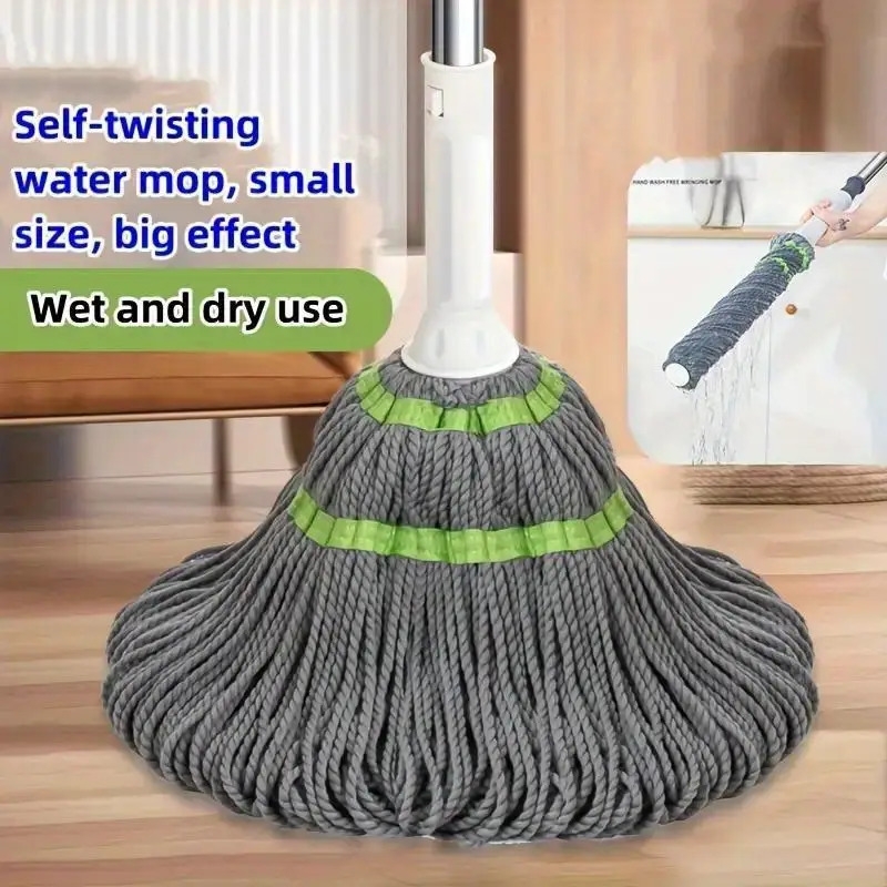 1pc telescopic rod self twisting water mop rotating floor mop household absorbent mop household cleaning mop dust removal mop cleaning supplies cleaning tool 0
