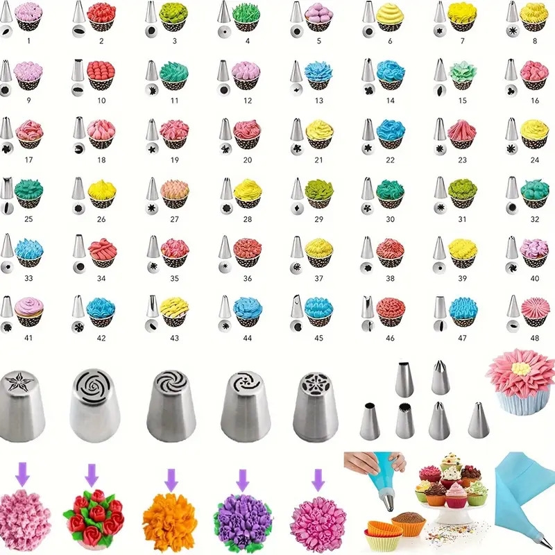 413pcs cake decorating supplies cake decorating   rotating turntable piping icing tips baking supplies cupcake decorating kit 3