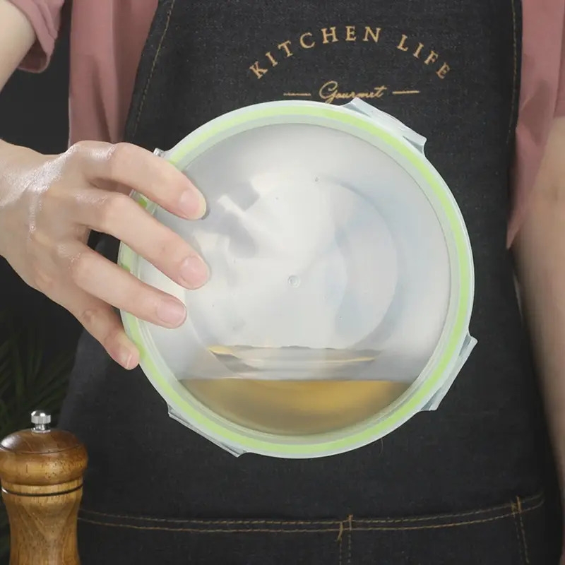 3pcs stainless steel food storage set airtight containers with vented lids for fridge freezer reusable salad crispy food meal prep containers portable tableware for   school ideal gift for   round bento   7