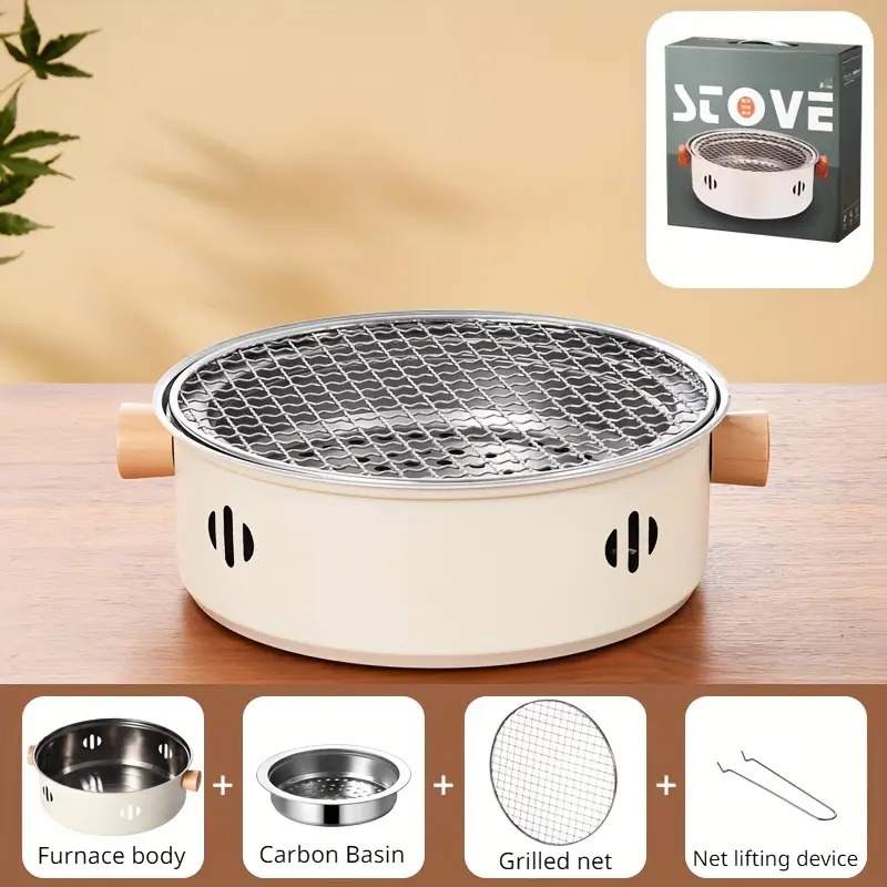 smokeless charcoal grill portable outdoor bbq tea cooking stove   camping picnics details 7