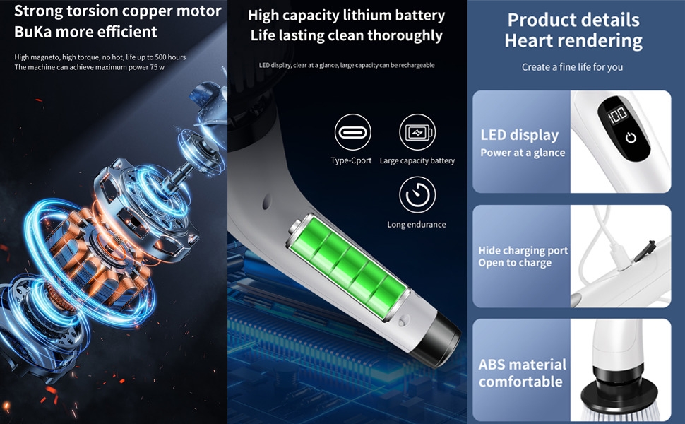 Cepillo giratorio de limpieza con mango largo