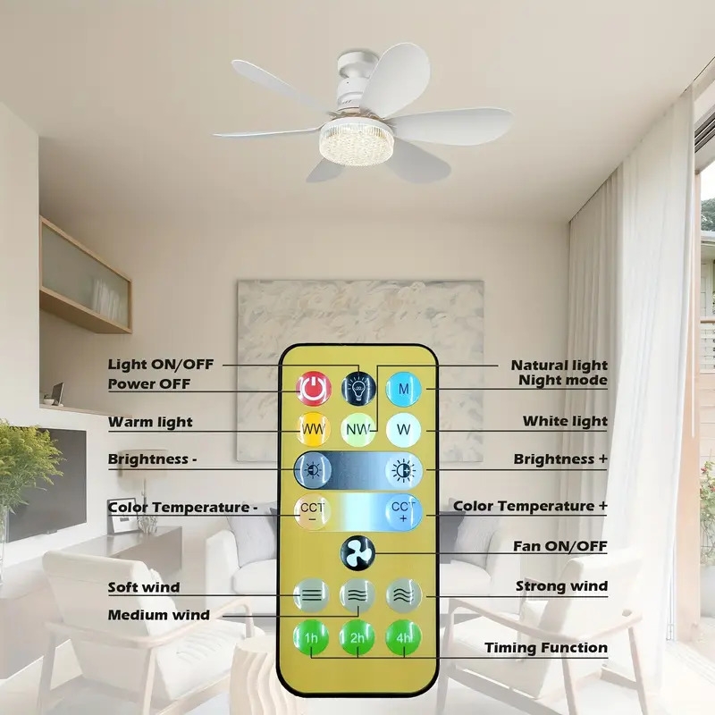 1 pack 30w 40w small e27 screw in fan light with light remote stepless dimming 3 speed wind speed adjustment suitable for bedrooms living rooms study rooms kitchens toilets no wiring needed 16 5inch 20 5inch 3