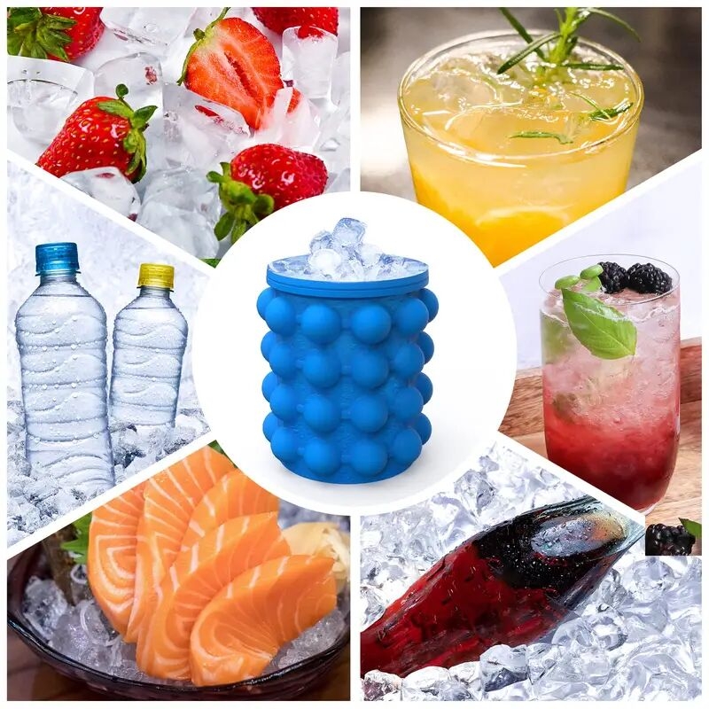 1pc Large Silicone Ice Cube Maker Portable 2 In 1 Ice Bucket For Easy Freezing And Serving Sports & Outdoors Temu details 3