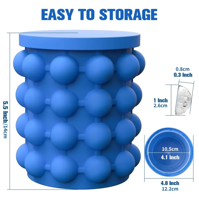 1pc Large Silicone Ice Cube Maker Portable 2 In 1 Ice Bucket For Easy Freezing And Serving Sports & Outdoors Temu details 2