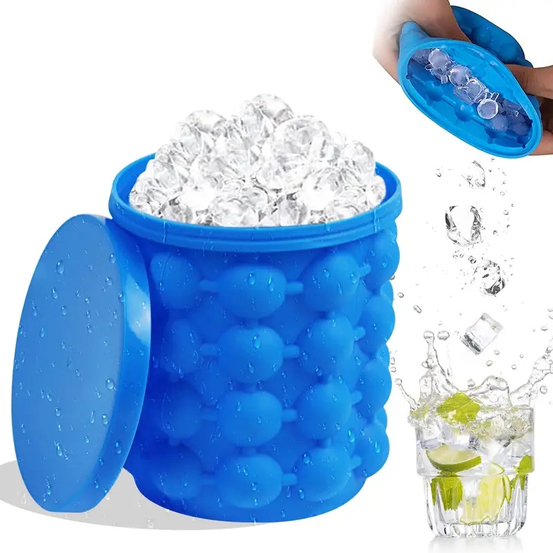1pc Large Silicone Ice Cube Maker Portable 2 In 1 Ice Bucket For Easy Freezing And Serving Sports & Outdoors Temu details 1