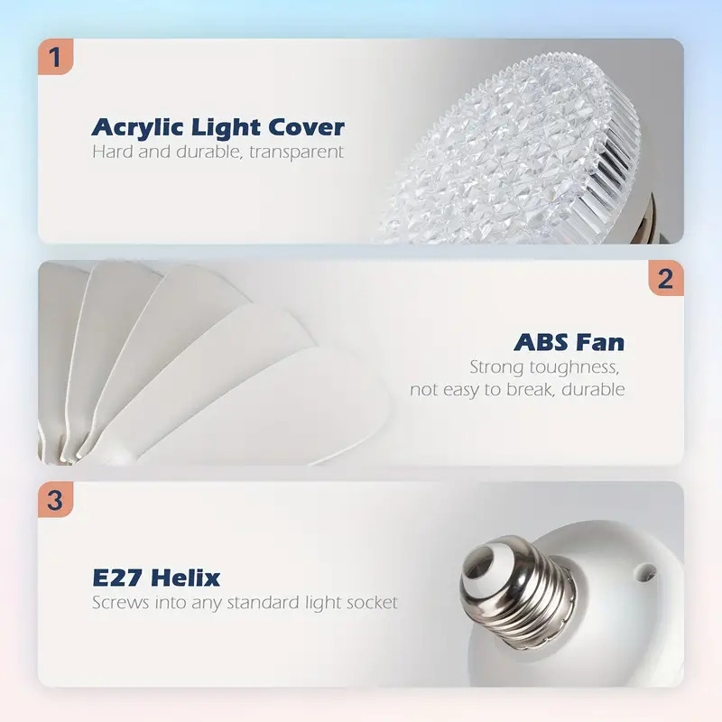 1 pack 30w 40w small e27 screw in fan light with light remote stepless dimming 3 speed wind speed adjustment suitable for bedrooms living rooms study rooms kitchens toilets no wiring needed 16 5inch 20 5inch details 6