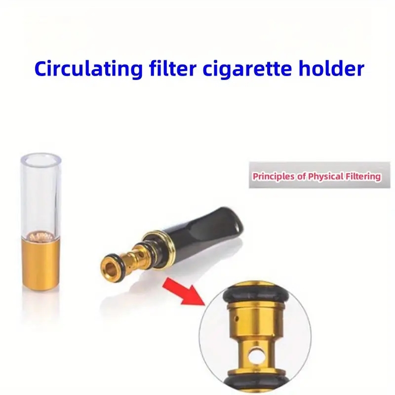 5pcs portable reusable cleaning reduce tar smoke filter holder recirculating double filter cleanable smoking filters thick medium and fine three use smoking filters holder filter tips filter mouthpieces household gadget valentines day gift 4