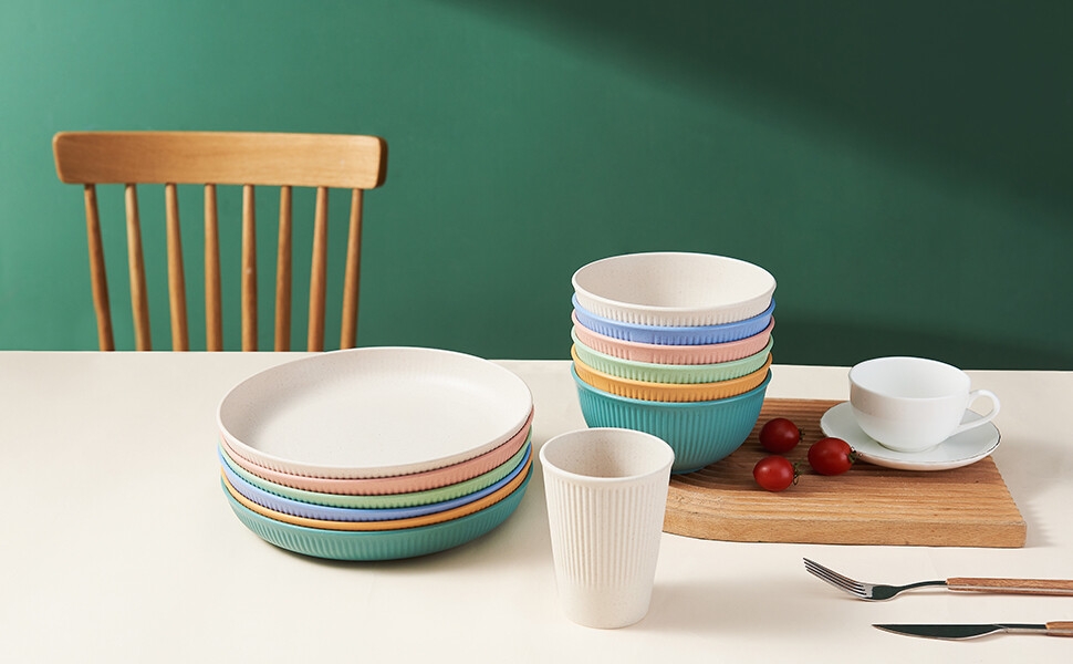 plastic dishes set dish set dishes set for 6 unbreakable plates and bowls sets