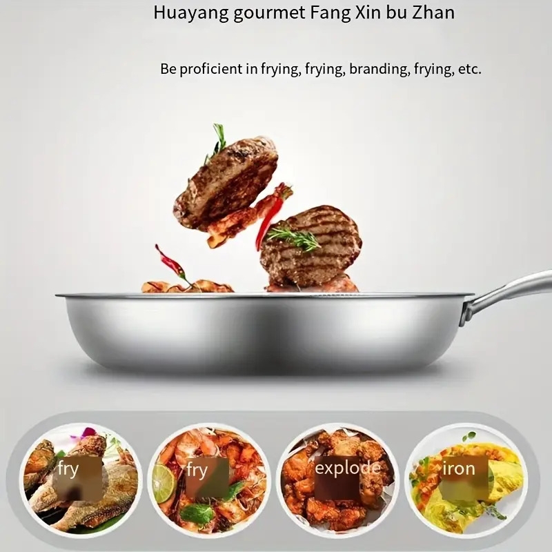 26cm不锈钢煎锅单柄炒锅家用蜂窝不粘锅炒菜锅电磁炉通用煎盘 商品详情 2