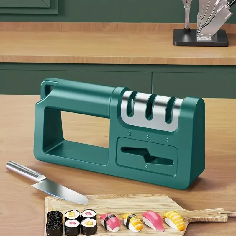 1pc new 4 in 1 diamond knife sharpener multi functional household manual quick knife sharpening tool kitchen knife scissors blade opening details 7