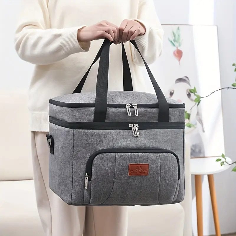 1 个牛津布保温袋 多功能保温袋 多功能午餐盒袋 实用零食袋 食物袋 便携式保温袋 食物外卖袋 2