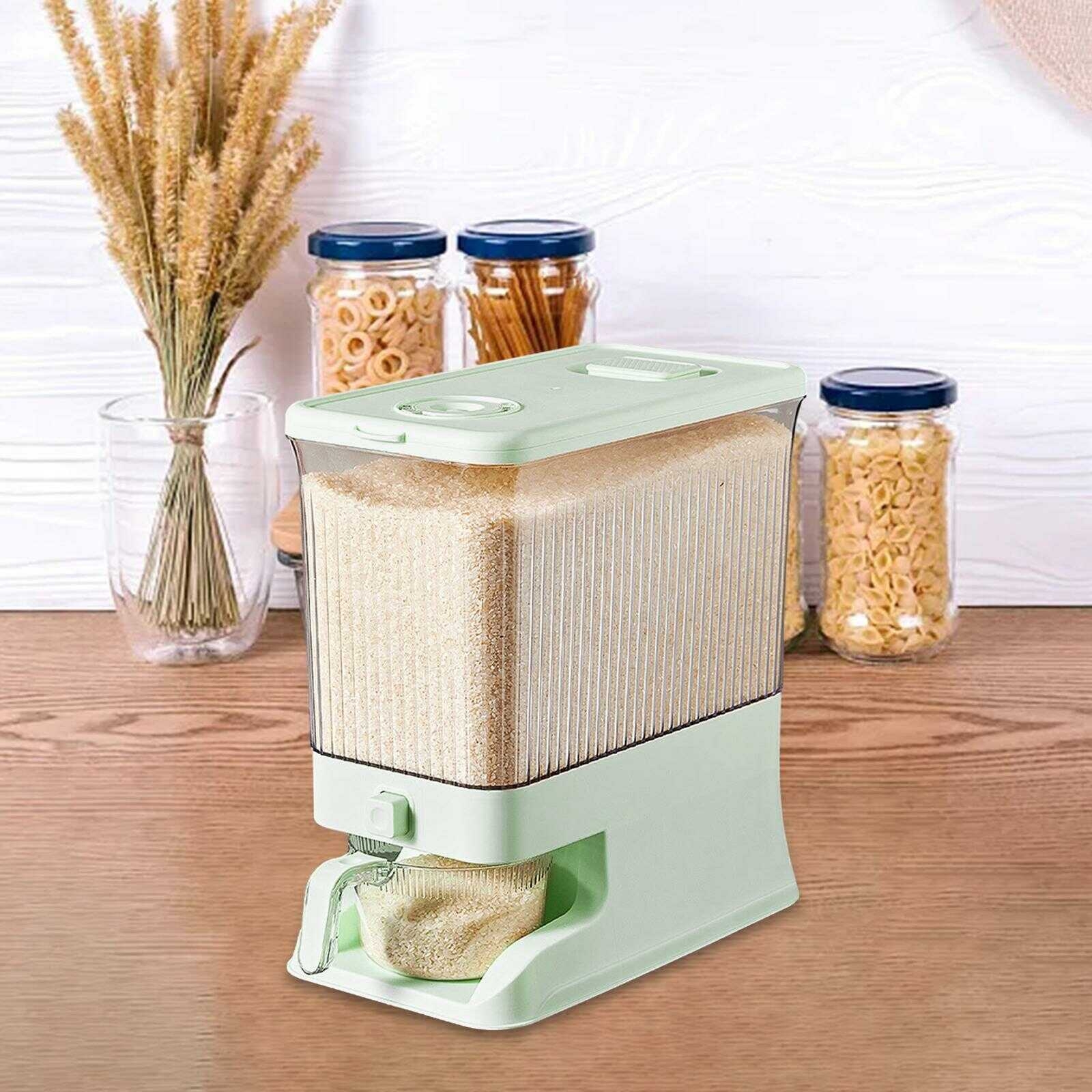 Airtight Cereal Storage Containers and Measuring Cup Food Dispenser Storage Box Large Dry Food Container for Grain Soybean Flour