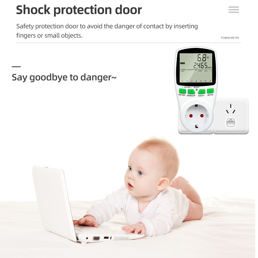 EU电能表/能源费用表，带数字液晶显示器的7种节能显示模式用于能源分析仪