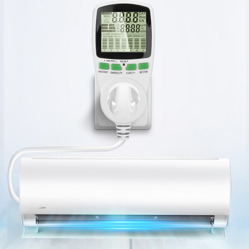 EU电能表/能源费用表，带数字液晶显示器的7种节能显示模式用于能源分析仪