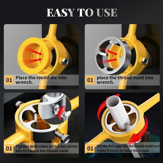 product_image_name-Generic- 6 Piece PVC Pipe Threader Pipe Tool, NPT Faucet Mould Set, Pipe Threader Kit with 3 Moulds (1/2 inch, 3/4 inch, 1 inch).-3