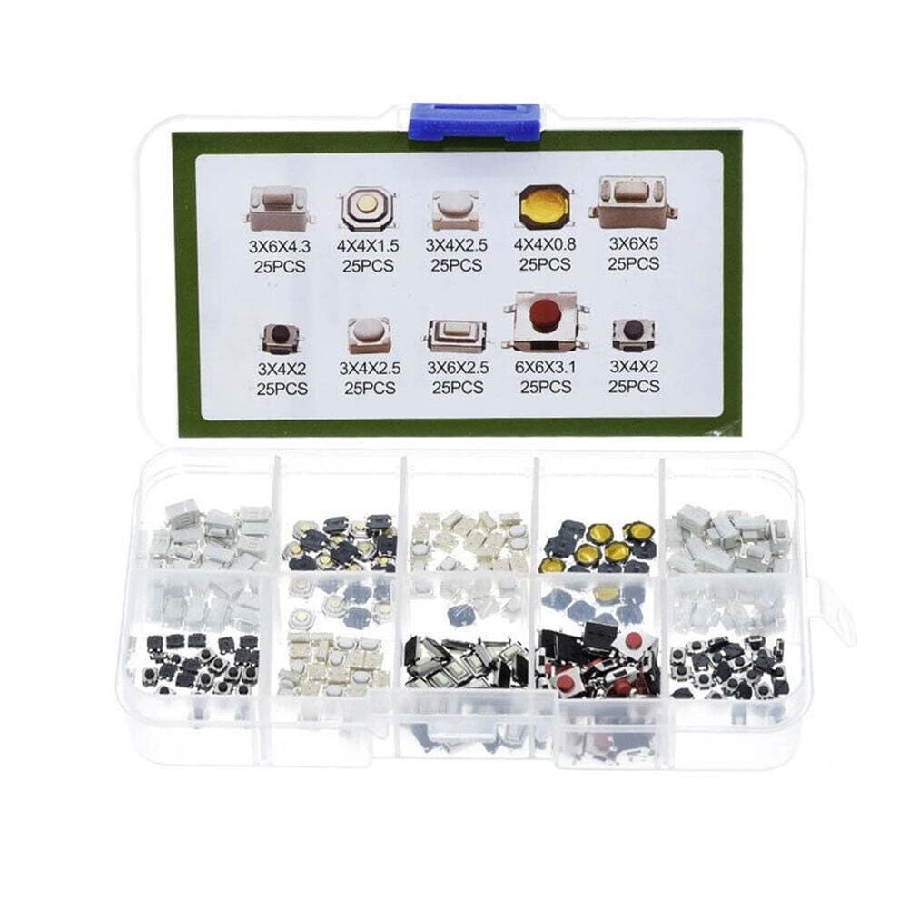 250x Auto Car Parts Tactile Push Button Switch Remote Key Button Microswitch Kit