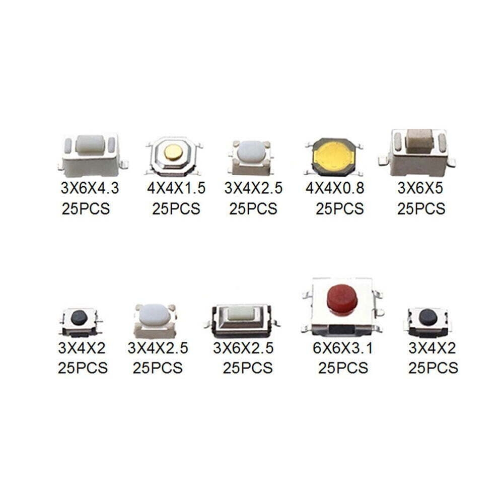 250x Auto Car Parts Tactile Push Button Switch Remote Key Button Microswitch Kit