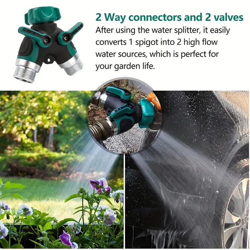 1pc y shaped diversion joint heavy duty garden hose diverter y shape valve water pipe connector adapter the secondary double way faucet divert for garden and home yard supplies details 3