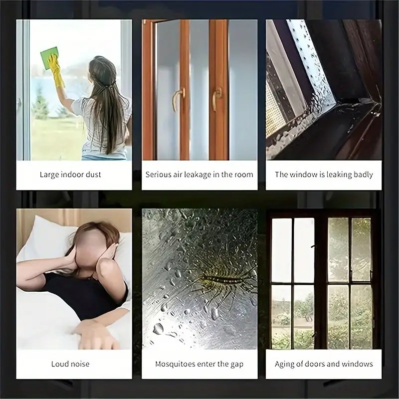 393英寸自粘式门窗防风雨密封条 - 防尘、减噪耐用塑料隔热胶带，节能保暖家居舒适，纹理表面设计 | 冬季长效材料 商品详情 3