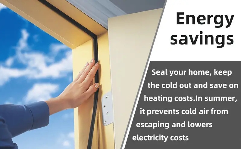 10英尺门用防风条，自粘橡胶隔音窗户和门d形密封条，门框缝隙阻挡气候条 商品详情 1