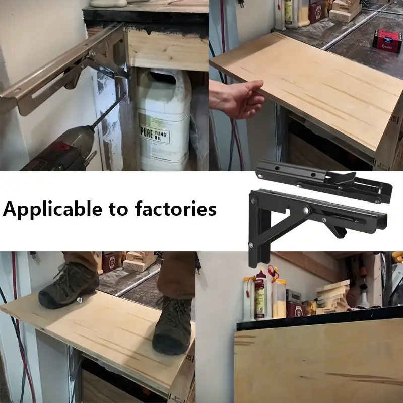 heavy duty folding shelf brackets 8 10 12 wall mounted for bench table with screws 6