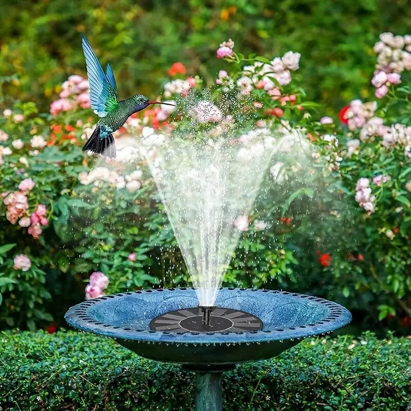 high quality 1 5w solar fountain pump with 6 interchangeable nozzles ideal for bird baths ponds outdoor water features floating design details 6