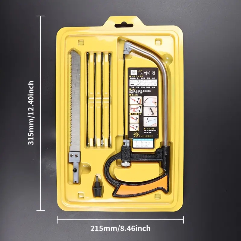 迷你手锯套装，8 合 1 多功能手锯，附 6 个钢锯片，可调式框架，diy 手动工具，用于切割金属、塑胶、木材、pvc 管、瓷砖、橡胶 商品详情 1