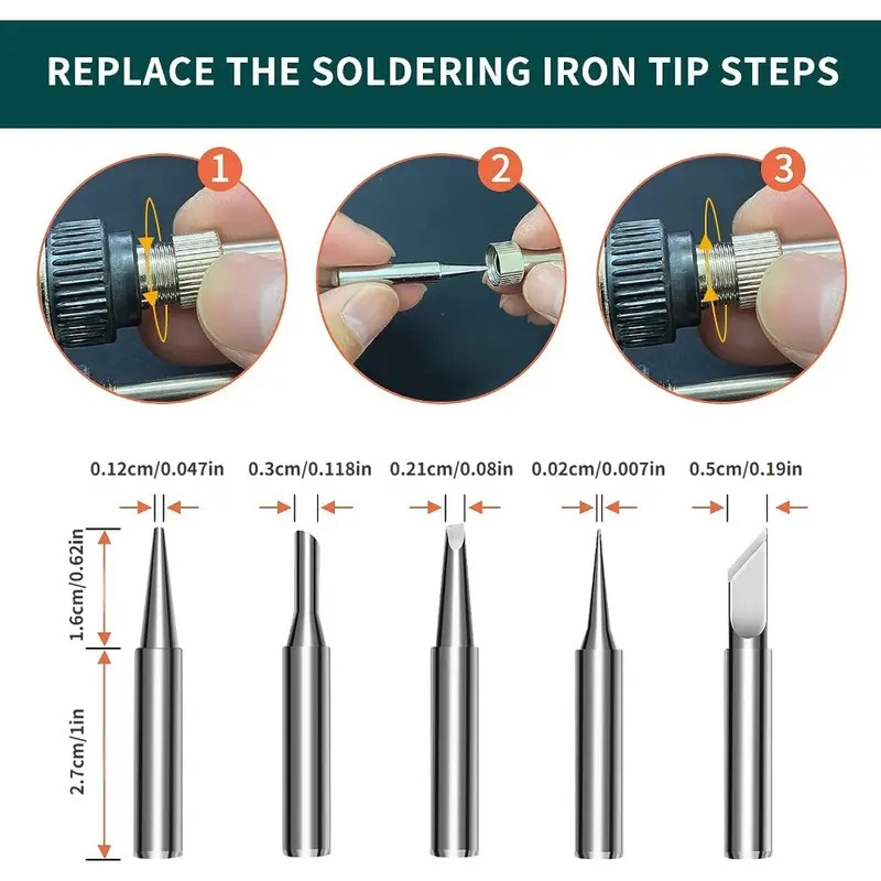 10pcs set soldering iron kit automatic hand held soldering gun welding tool with 5pcs soldering tips desoldering pump tweezers soldering wires mini bracket for     electronics repair details 3