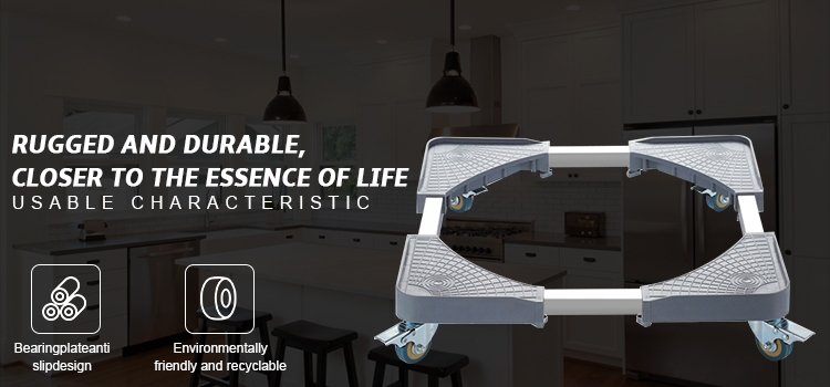 Base mobile de support mobile de double stabilité pour la machine à laver et le réfrigérateur