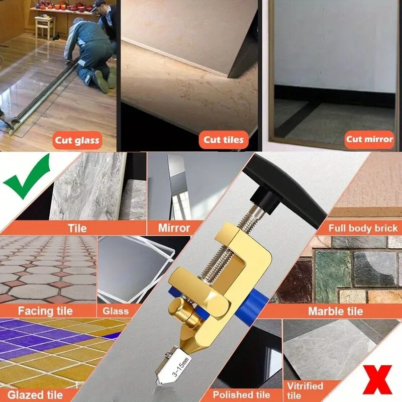 1件2合1玻璃瓷砖切割器 - 精准切割与破碎 - 耐用易操作,适合diy和专业项目——万圣节礼物、圣诞节礼物、家居装修、小巧设计、坚固结构、优质材料、可靠性能、手动工具、家庭改进 商品详情 5