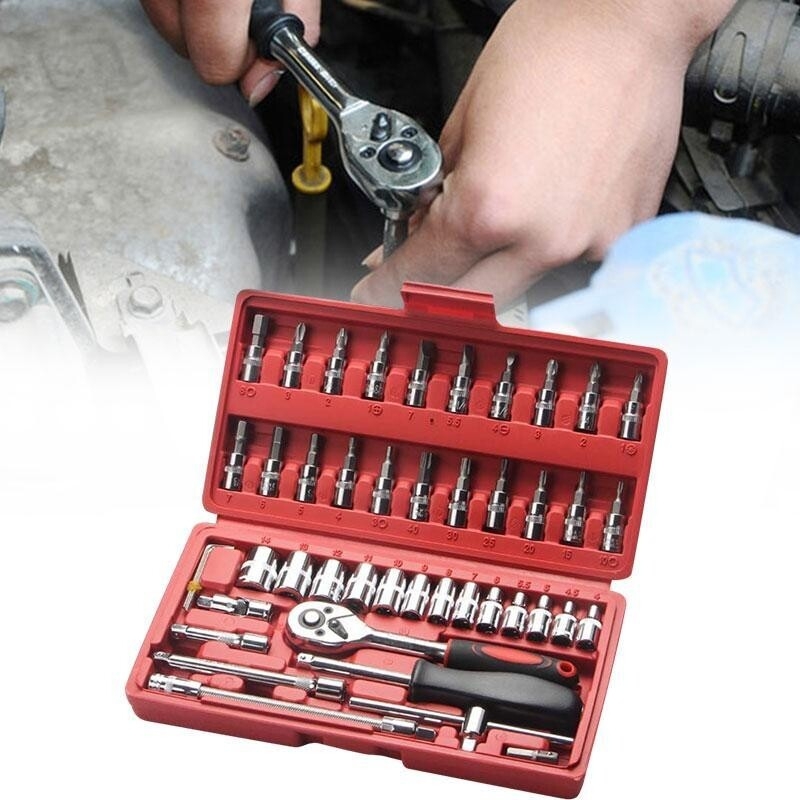 46 Piece Sleeve Set Tool Sleeve Ratchet Screwdriver Combination Socket Wrench Set Auto Repair Tools
