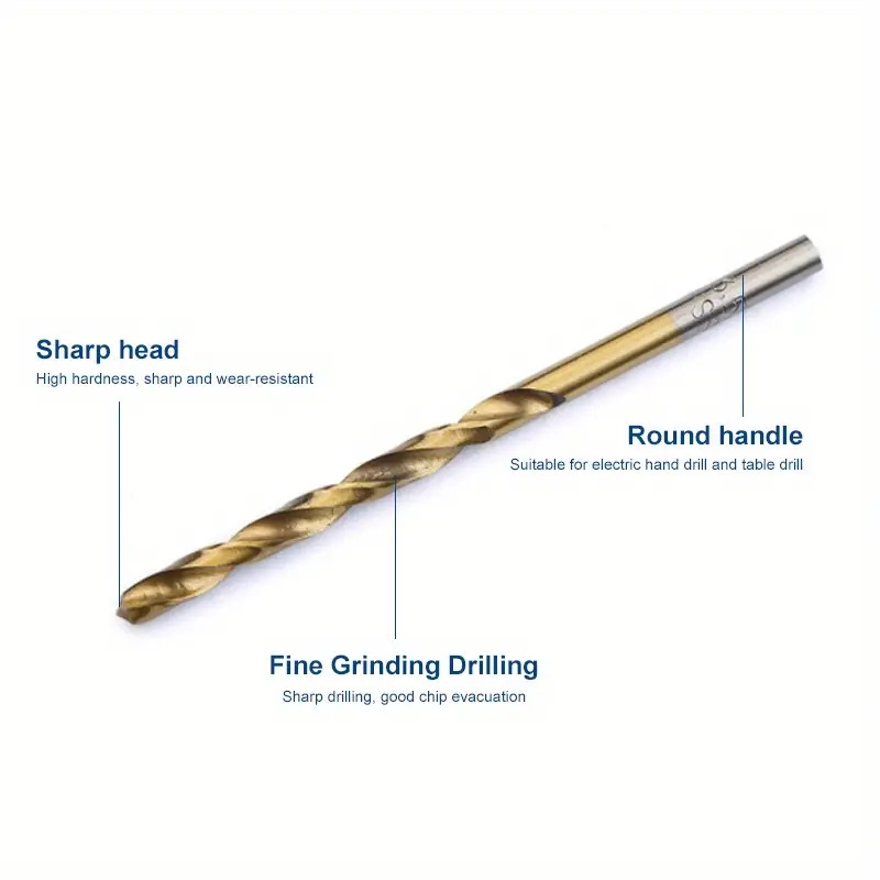 100pcs hss titanium coated drill bit set twist drill bits set high speed steel metal drill bits set for cast iron aluminum alloy copper wood plastic details 4