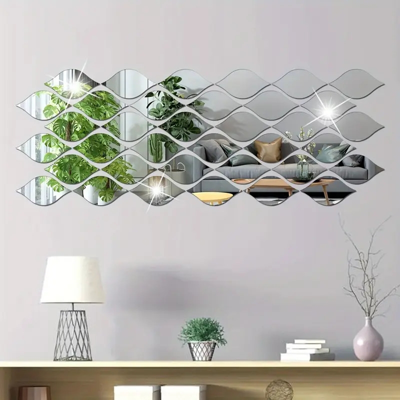 10 20 30pcs reflective acrylic water drop mirror stickers acrylic mirror tiles wall stickers 3d diy stick on art removable wall sticker diy wall decals art for living room bathroom home office 5 91x3 15in details 6