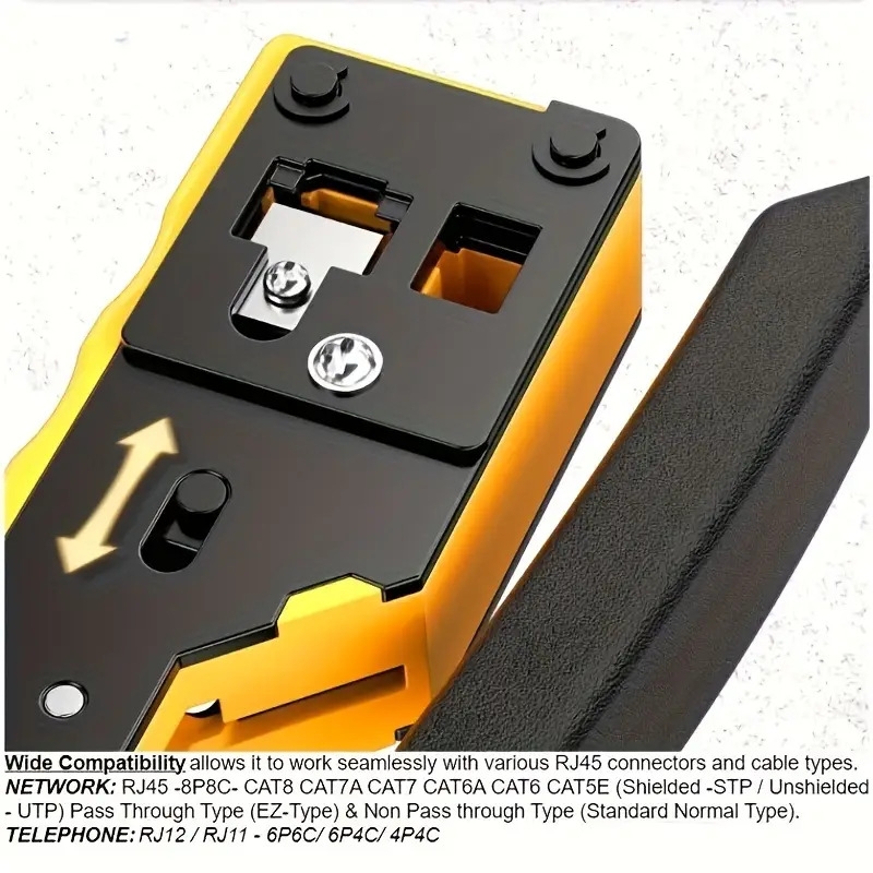 multifunctional rj45 crimping tool cat5 6a 7 cable cutter 6088 efficient 8p6p crimper for shielded connectors non slip handle with adjustable button durable network wiring pliers for cat 7 details 3