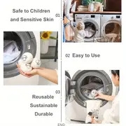 6 件装洗衣机球，100% 新西兰纯，柔软织物，减少皱纹，快速干燥，适用于精油，可重复使用的洗衣机球，用于衣服的洗衣机球 详情 0