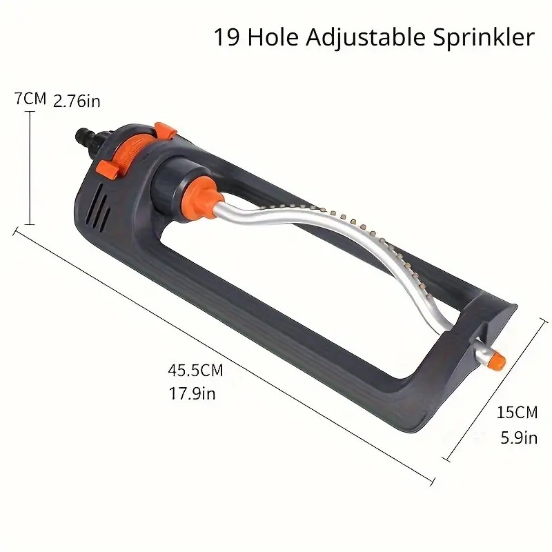 1个 自动摇摆喷水器 - 19孔可调节草坪浇水系统， °旋转，美/欧连接头，耐用塑料，无需电池，适用于花园、庭院和庭院灌溉，可靠性能，家庭园丁专用 3