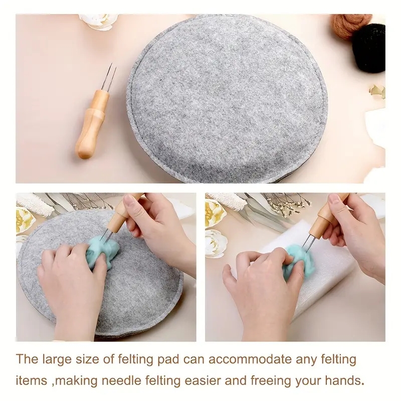needle felting pad felting kit needle felting mat and felting needles with 1 felting needle holder details 0