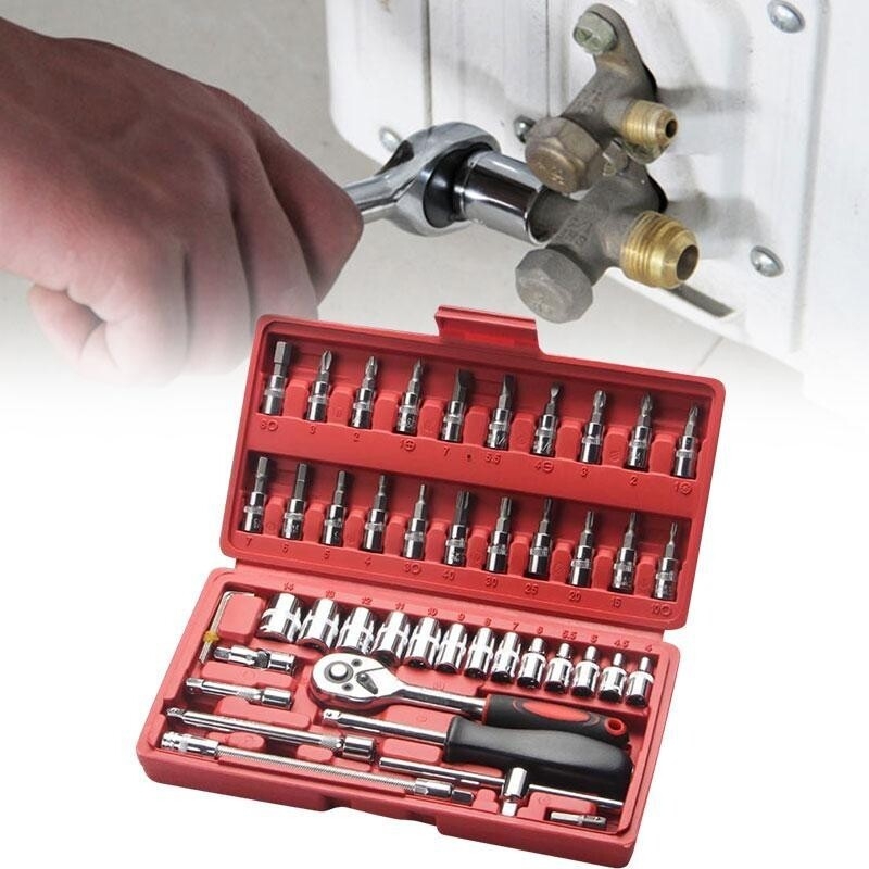 46 Piece Sleeve Set Tool Sleeve Ratchet Screwdriver Combination Socket Wrench Set Auto Repair Tools