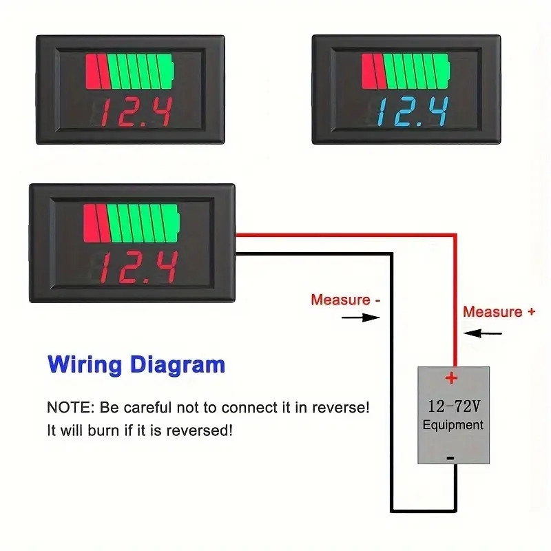 battery charge level indicator 12v 24v 36v 48v 60v 72v battery capacity meter tester display led tester voltmeter Product details 3
