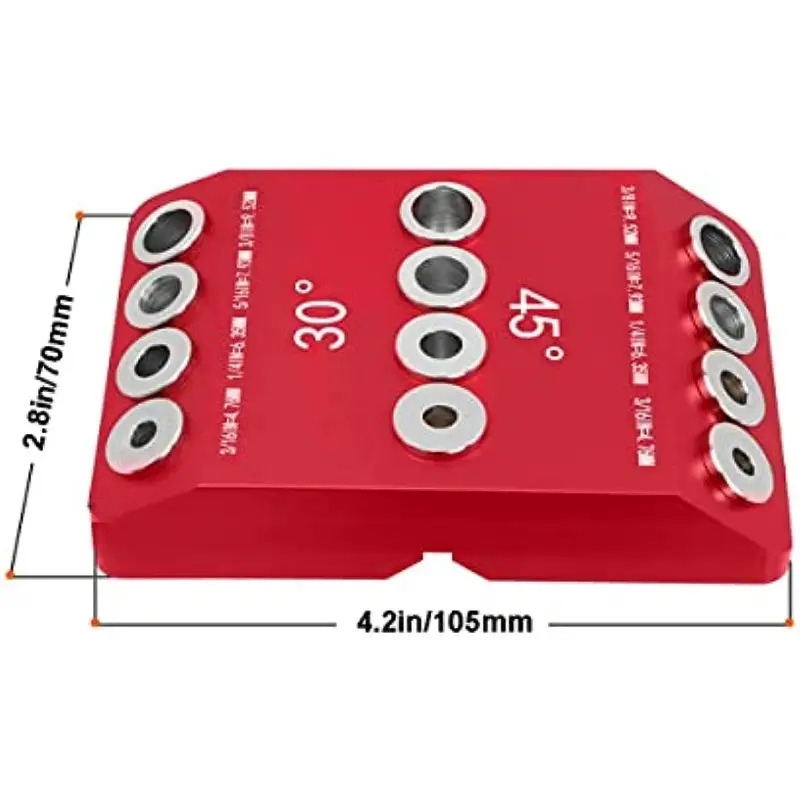 30 45 90 degree metal drill guide jig red aluminum angled drill kit for wood post lag screw railing deck stair handrail   all metal construction 2